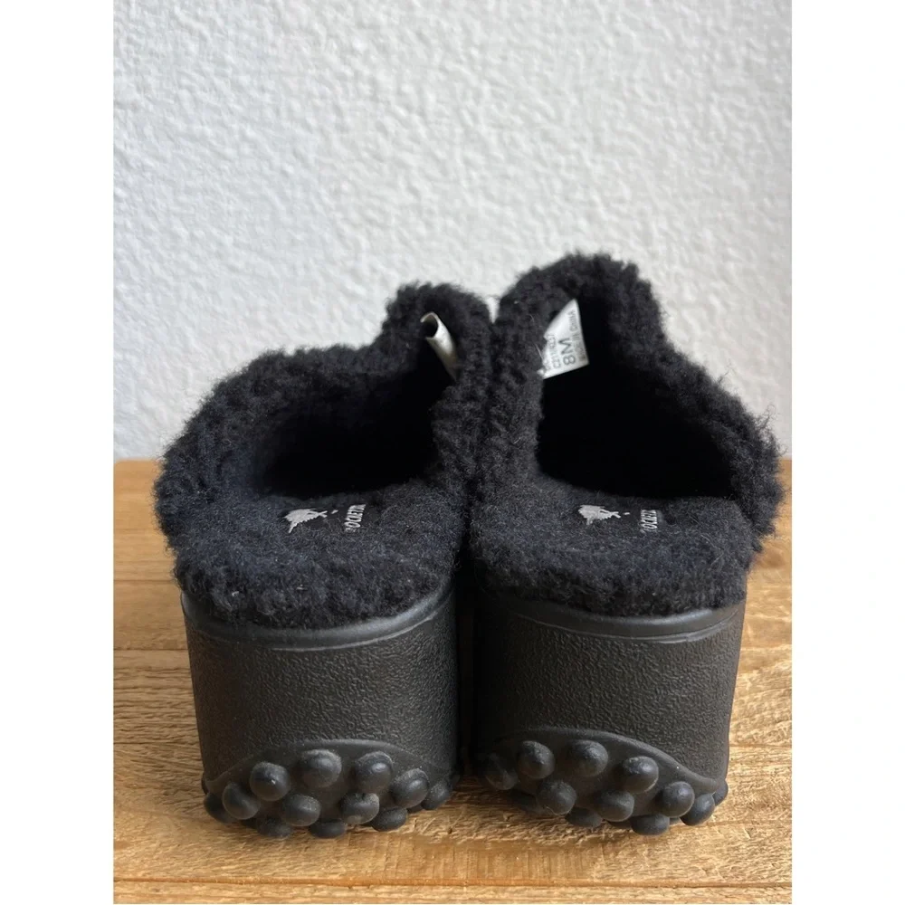 Y2K Rocket Dog Black Suede Sherpa Platform Mule 8 - Picture 3 of 6
